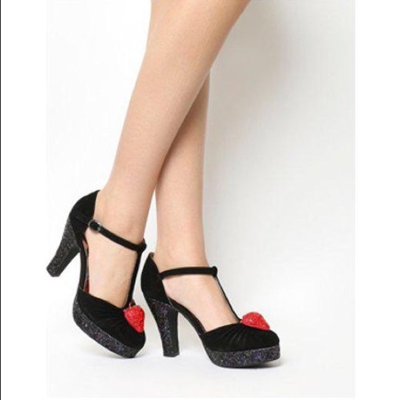 Modcloth Shoes - Miss L-Fire 40sStrawberryGlitzPlateauPumps Size 39